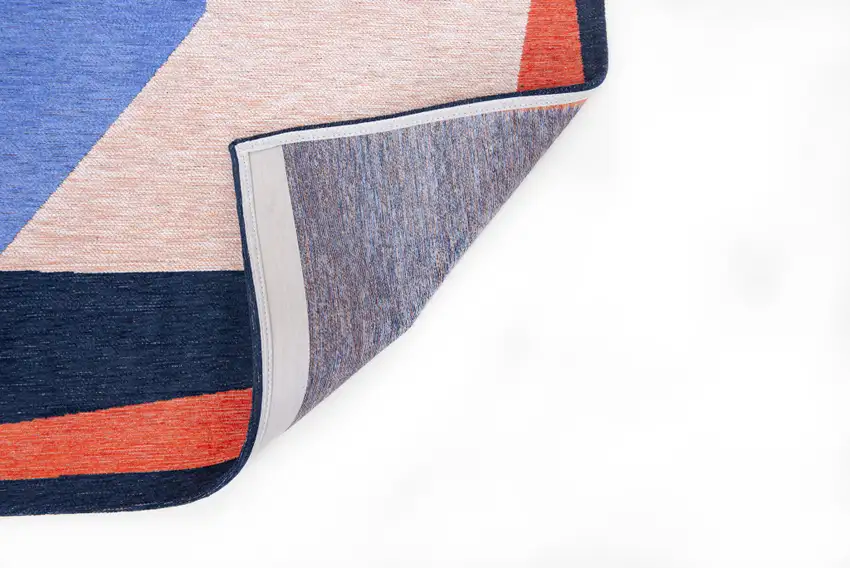 Blue And Red Abstract Washable Area Rug Photo 6