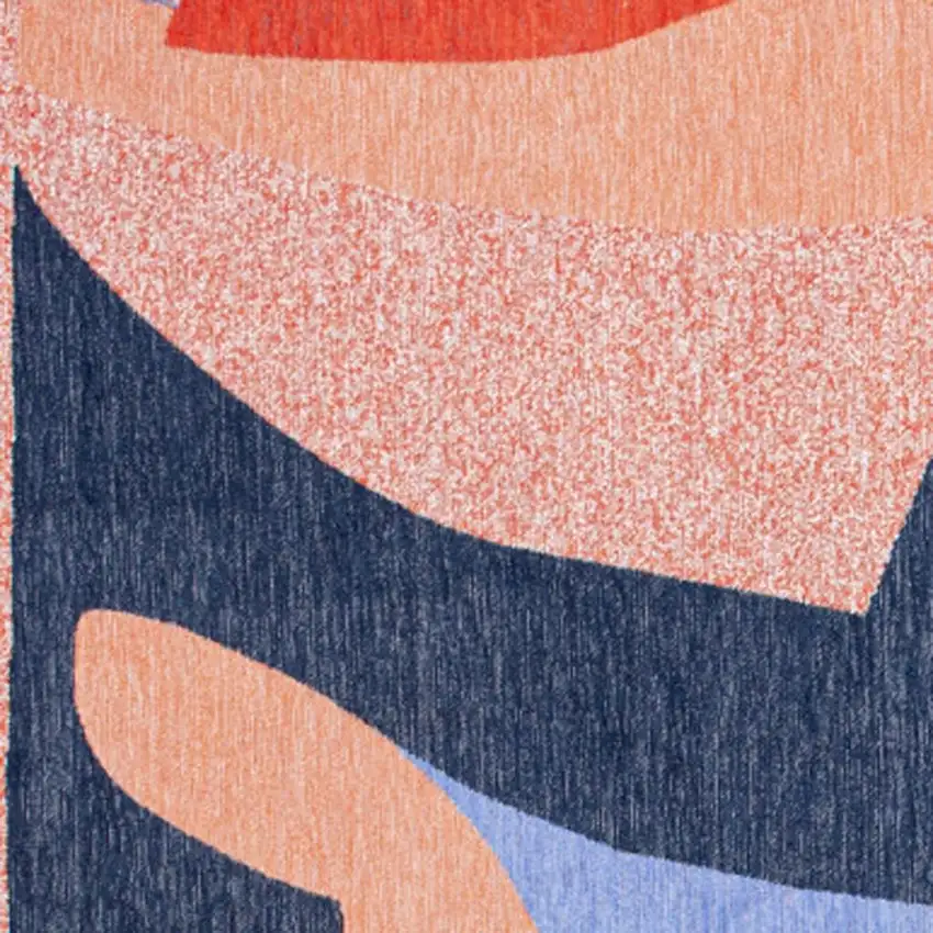 Blue And Red Abstract Washable Area Rug Photo 3