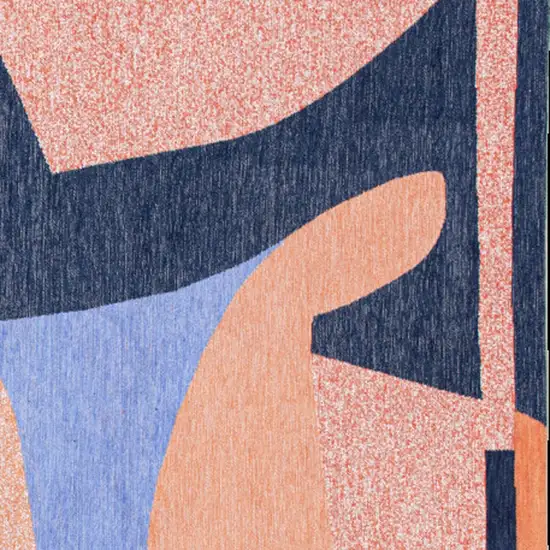 Blue And Red Abstract Washable Area Rug Photo 8