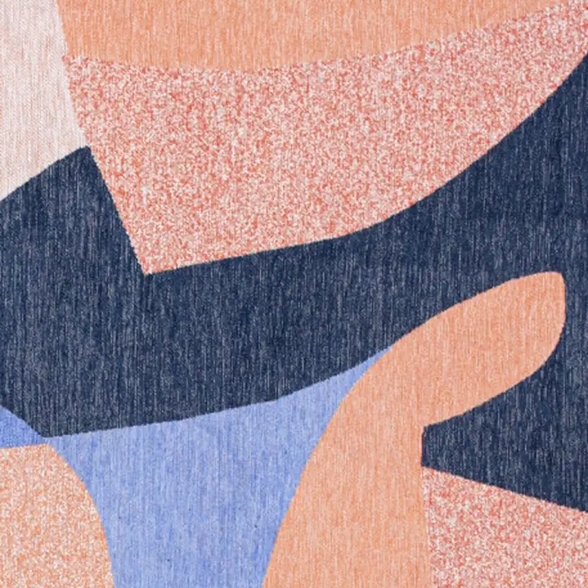 Blue And Red Abstract Washable Area Rug Photo 3