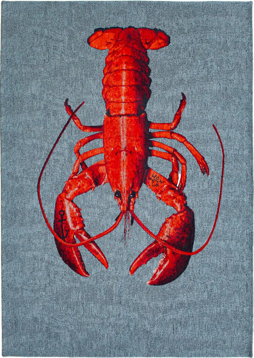 Blue And Red Abstract Washable Area Rug Photo 2