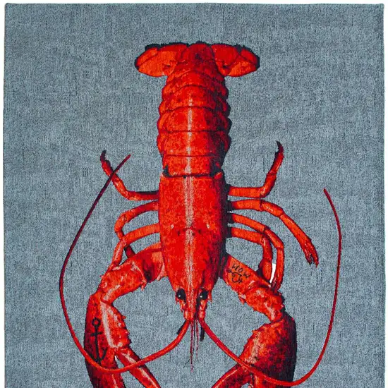 Blue And Red Abstract Washable Area Rug Photo 4