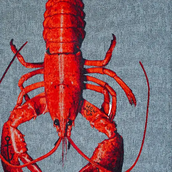 Blue And Red Abstract Washable Area Rug Photo 3