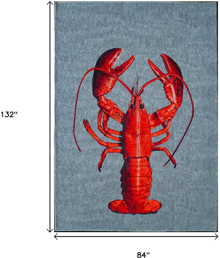 Blue And Red Abstract Washable Area Rug Photo 9