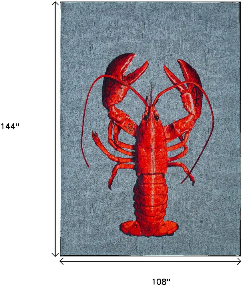 Blue And Red Abstract Washable Area Rug Photo 9