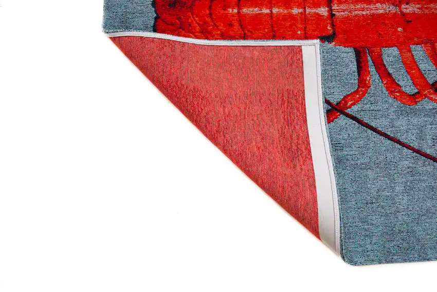Blue And Red Abstract ,Washable, Area Rug Photo 8