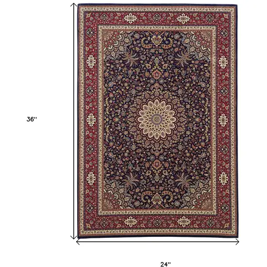 Blue And Red Oriental Area Rug Photo 6