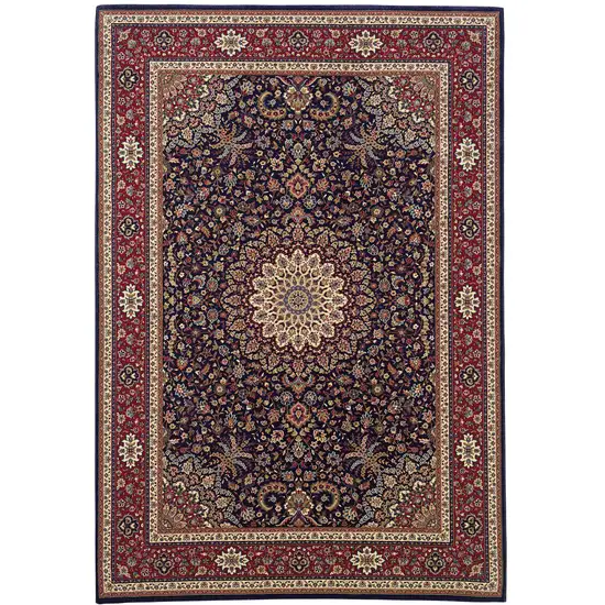 Blue And Red Oriental Area Rug Photo 2
