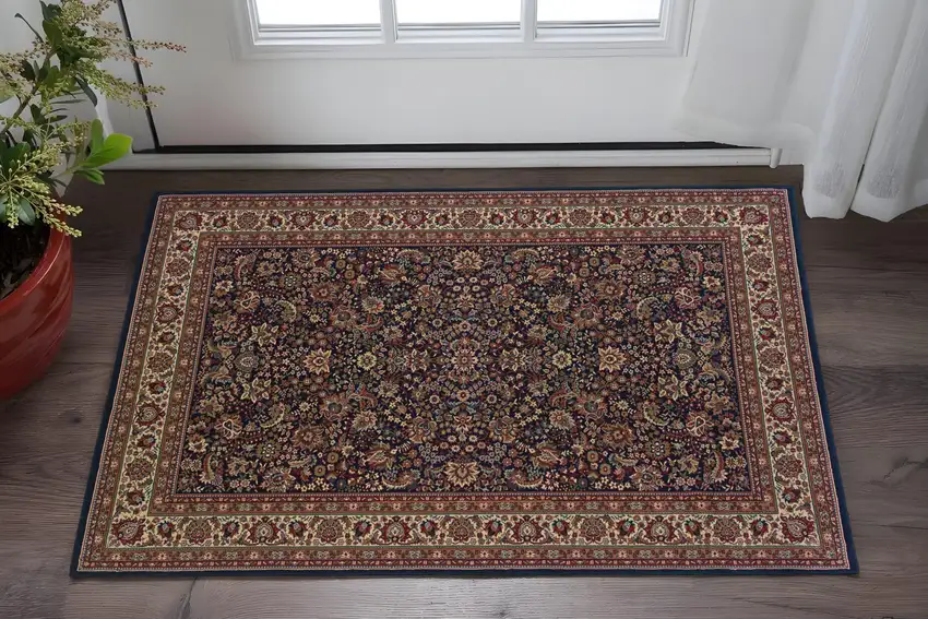 Blue And Red Oriental Area Rug Photo 1