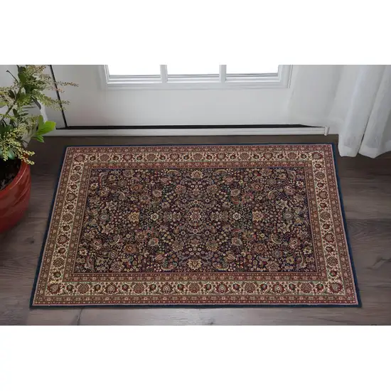 Blue And Red Oriental Area Rug Photo 1
