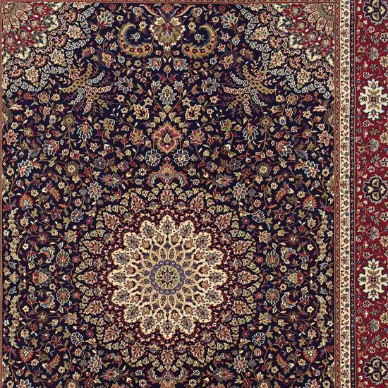 Blue And Red Oriental Area Rug Photo 4