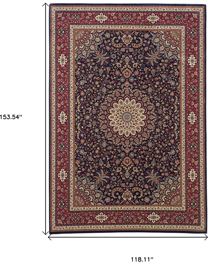 Blue And Red Oriental Area Rug Photo 3