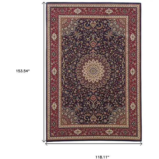 Blue And Red Oriental Area Rug Photo 3