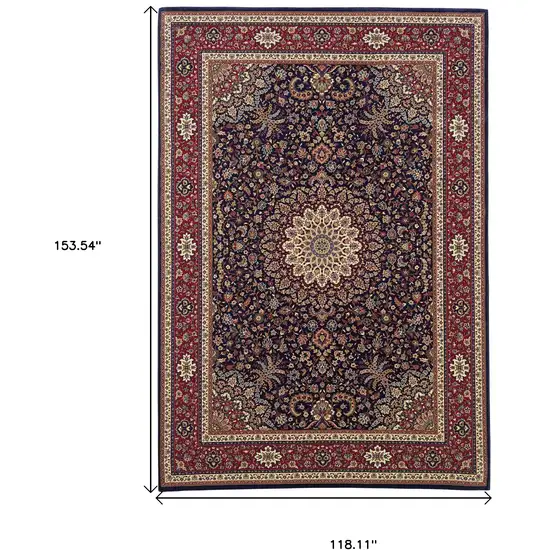 Blue And Red Oriental Area Rug Photo 3