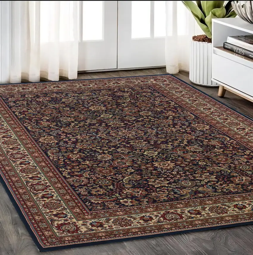 Blue And Red Oriental Area Rug Photo 1