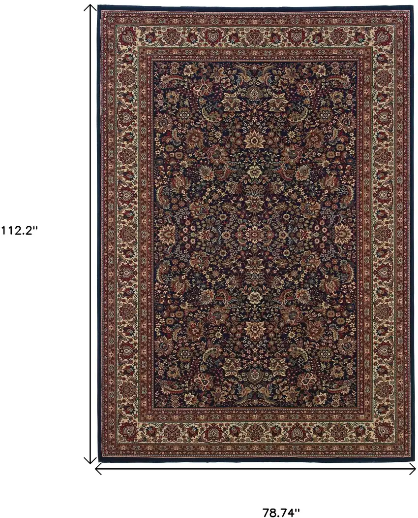 Blue And Red Oriental Area Rug Photo 3