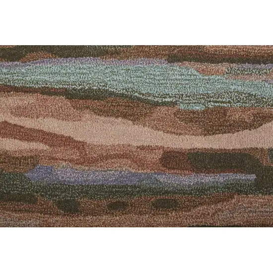 Red Pink And Blue Wool Abstract Hand Tufted Area Rug Photo 8