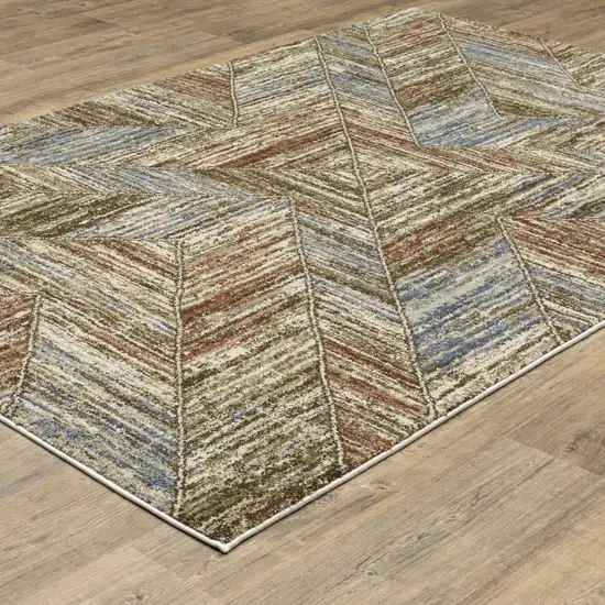 Blue And Rust Geometric Area Rug Photo 7