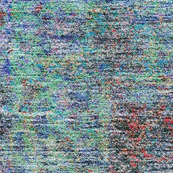 Blue And Rust Medallion Washable Area Rug With UV Protection Photo 3