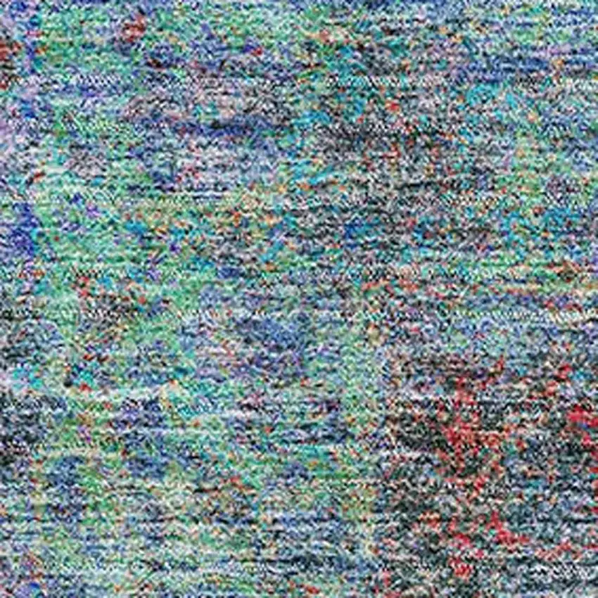 Blue And Rust Medallion Washable Area Rug With UV Protection Photo 3