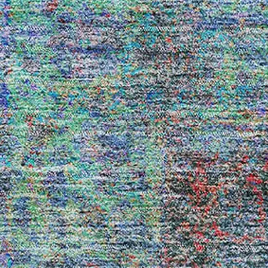 Blue And Rust Medallion Washable Area Rug With UV Protection Photo 3