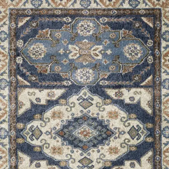 Blue And Rust Oriental Area Rug Photo 3