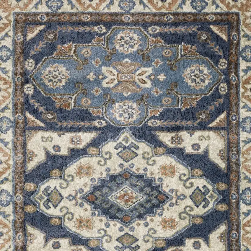 Blue And Rust Oriental Area Rug Photo 3