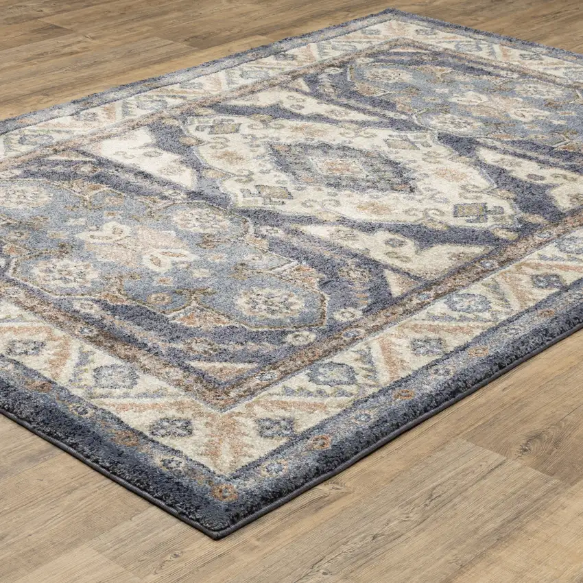 Blue And Rust Oriental Area Rug Photo 7