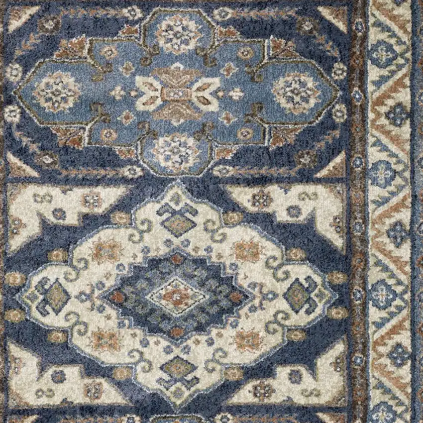Blue And Rust Oriental Area Rug Photo 3