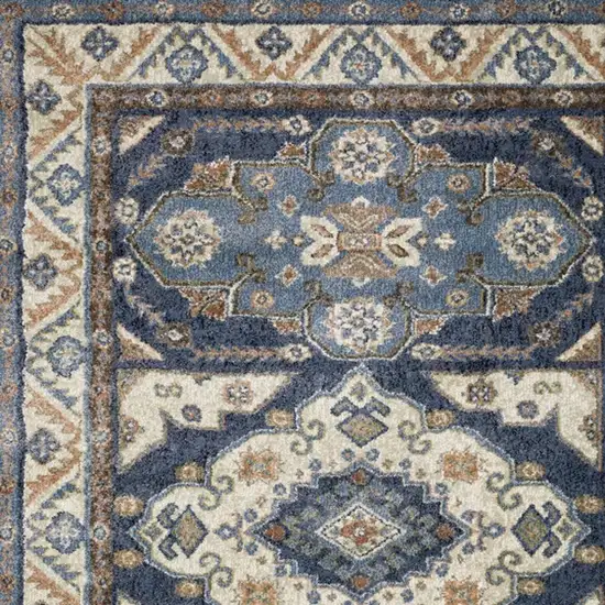 Blue And Rust Oriental Area Rug Photo 3