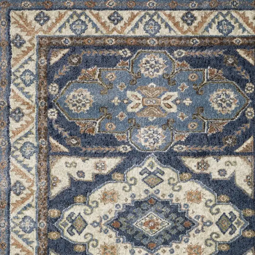 Blue And Rust Oriental Area Rug Photo 3