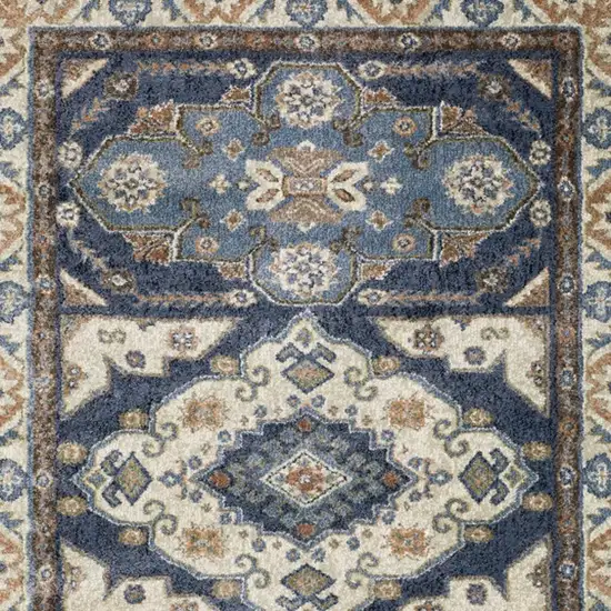 Blue And Rust Oriental Area Rug Photo 3