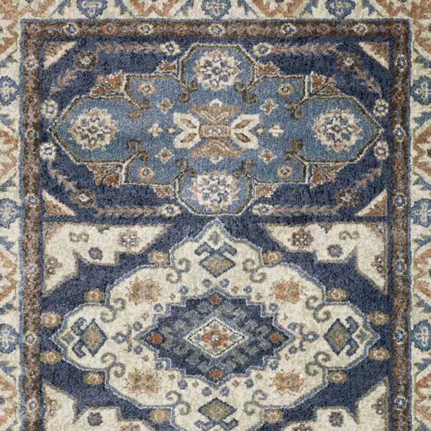 Blue And Rust Oriental Area Rug Photo 3