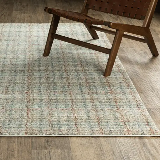 Blue And Rust Plaid Area Rug Photo 5