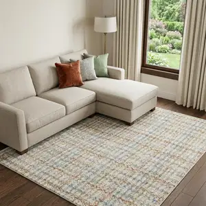 Photo of Blue And Rust Plaid Area Rug