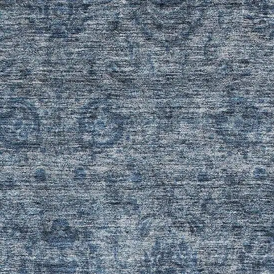 Blue And Silver Abstract Washable Area Rug With UV Protection Photo 4