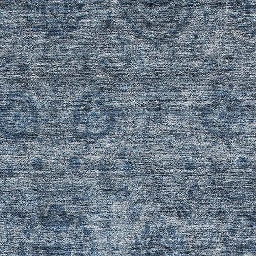 Blue And Silver Abstract Washable Area Rug With UV Protection Photo 4