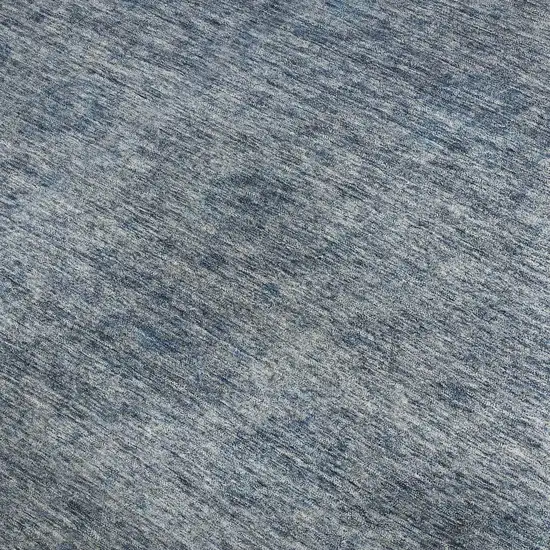 Blue And Silver Abstract Washable Area Rug With UV Protection Photo 2