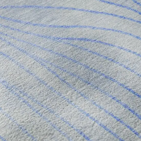 Blue And Silver Abstract Washable Area Rug With UV Protection Photo 8