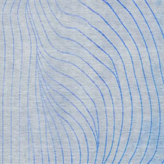 Blue And Silver Abstract Washable Area Rug With UV Protection Photo 3