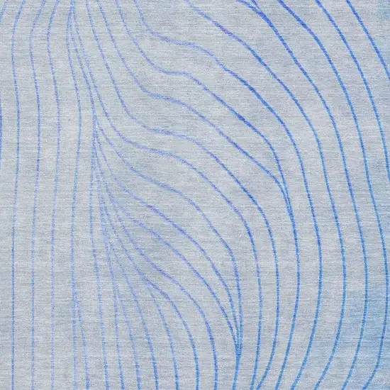 Blue And Silver Abstract Washable Area Rug With UV Protection Photo 3