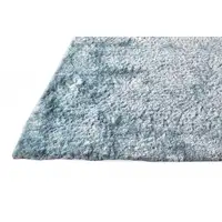Photo of Blue And Silver Shag Tufted Handmade Area Rug