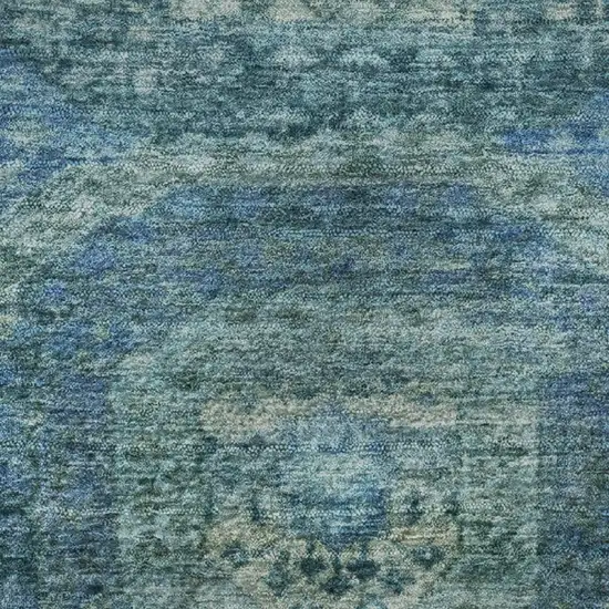 Blue And Sky Blue Abstract Geometric Washable Area Rug With UV Protection Photo 8