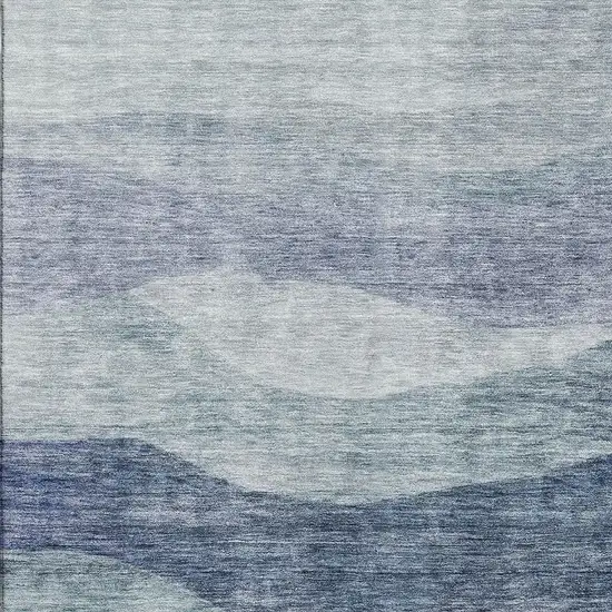 Blue And Sky Blue Abstract Washable Area Rug With UV Protection Photo 3