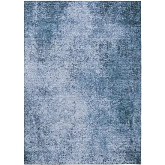 Blue And Sky Blue Abstract Washable Indoor Outdoor Area Rug Photo 3