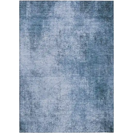 Blue And Sky Blue Abstract Washable Indoor Outdoor Area Rug Photo 8
