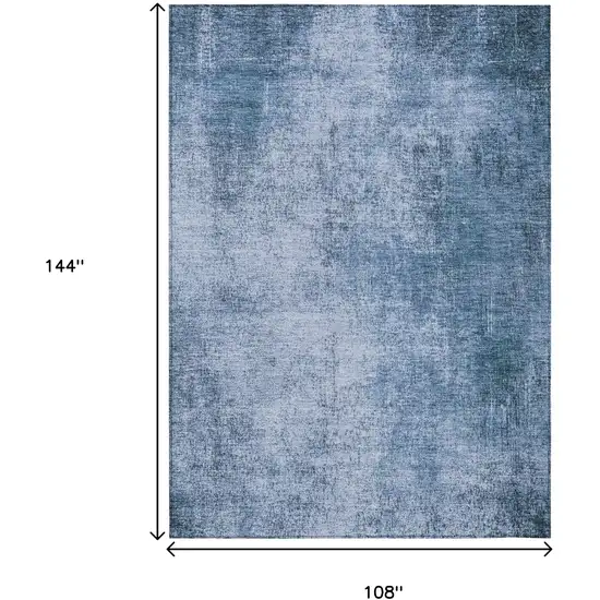Blue And Sky Blue Abstract Washable Indoor Outdoor Area Rug Photo 9