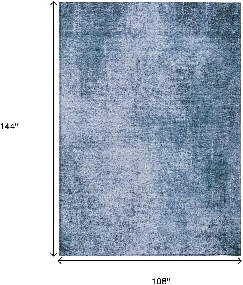Blue And Sky Blue Abstract Washable Indoor Outdoor Area Rug Photo 9