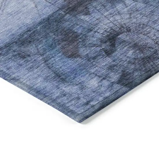 Blue And Sky Blue Abstract Washable Indoor Outdoor Area Rug Photo 6