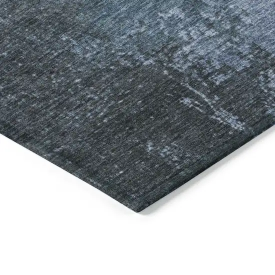 Blue And Sky Blue Abstract Washable Indoor Outdoor Area Rug Photo 9